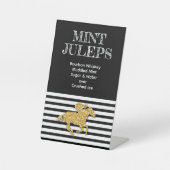 Gold Race Paard Mint Julep Reclamebord Met Voetstuk (Voorkant)