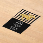 Gold Racehorse Black Stripes Derby Party Acryl Uitnodigingen (Laagn)