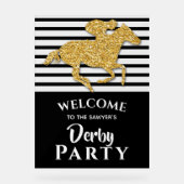 Gold Racehorse Black Stripes Derby Welkom Acryl Bord (Voorkant)