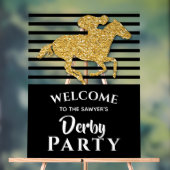 Gold Racehorse Black Stripes Derby Welkom Acryl Bord (Neutraal)