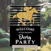 Gold Racehorse Black Stripes Derby Welkom Acryl Bord