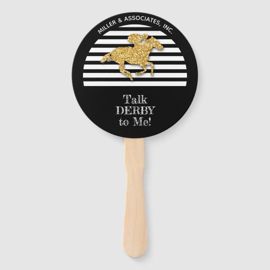 Gold Racehorse Black White Stripes Company Handwaaier (Achterkant)