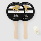 Gold Racehorse Black White Stripes Company Handwaaier (Voorkant en achterkant)