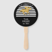 Gold Racehorse Black White Stripes Company Handwaaier (Voorkant)