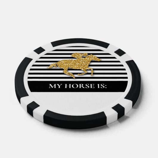 Gold Racehorse Derby Dag Poker Chips (Enkel)