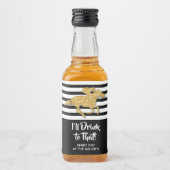 Gold Racehorse Derby Day Mini Likeurfles Etiket (Voorkant)