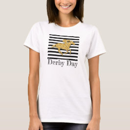 Gold Racehorse Derby Day T-Shirt