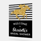 Gold Racehorse Derby Vrijgezellenfeest Welkom Acryl Bord (Hoek)