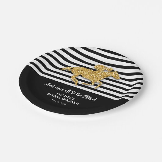 Gold Racehorse Vrijgezellenfeest Papieren Bordje (Gekanteld)