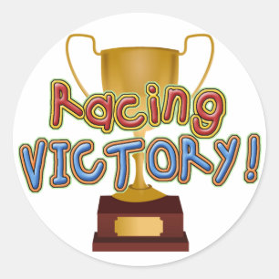Gold Racing Trophy Sticker