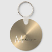 Gold Radiaal Metallic Script Name Sleutelhanger (Voorkant)