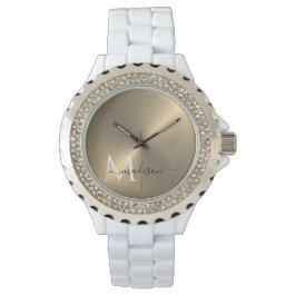 Gold Radiale Metallic Script Name Watch Horloge