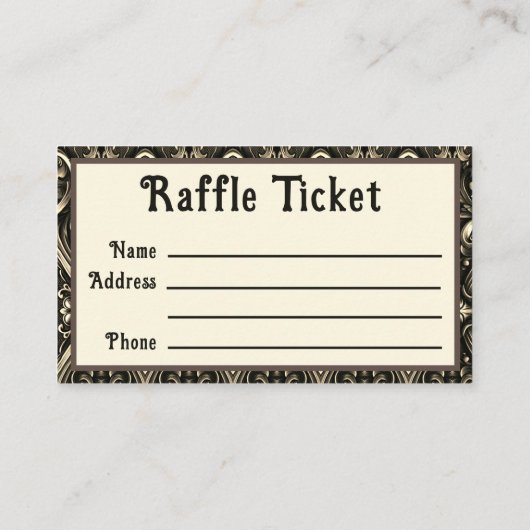 Gold Raffle Ticket (Achterkant)