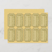 Gold Raffle Tickets Briefkaart (Voorkant / Achterkant)