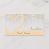Gold Rain Dripping Cream Peach Heart Event Planner Visitekaartje (Voorkant)
