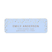 Gold Rain Drops Faux Folie Retouradres Etiket (Voorkant)