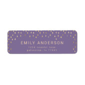 Gold Rain Drops Faux Folie Retouradres Etiket (Voorkant)