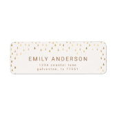 Gold Rain Drops Faux Folie Retouradres Etiket (Voorkant)