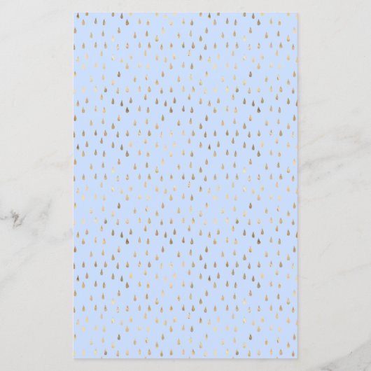 Gold Rain Drops Faux Folie Service en Prijs Flyer (Achterkant)