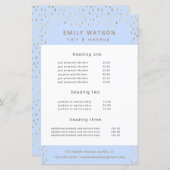 Gold Rain Drops Faux Folie Service en Prijs Flyer (Voorkant / Achterkant)