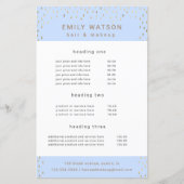 Gold Rain Drops Faux Folie Service en Prijs Flyer (Voorkant)