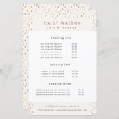 Gold Rain Drops Faux Folie Service en Prijs Flyer (Voorkant / Achterkant)