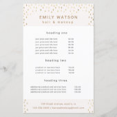 Gold Rain Drops Faux Folie Service en Prijs Flyer (Voorkant)