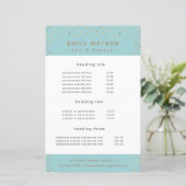 Gold Rain Drops Faux Folie Service en Prijs Flyer (Staand voorkant)