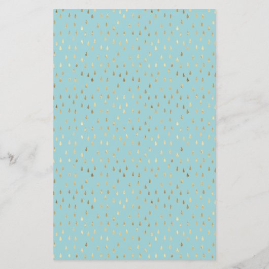 Gold Rain Drops Faux Folie Service en Prijs Flyer (Achterkant)