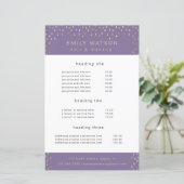 Gold Rain Drops Faux Folie Service en Prijs Flyer (Staand voorkant)