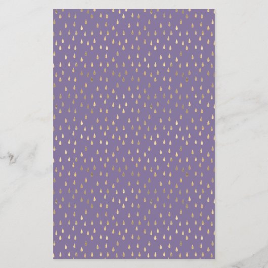 Gold Rain Drops Faux Folie Service en Prijs Flyer (Achterkant)