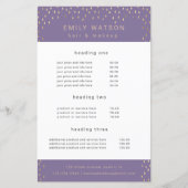 Gold Rain Drops Faux Folie Service en Prijs Flyer (Voorkant)