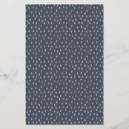 Gold Rain Drops Faux Folie Service en Prijs Flyer (Achterkant)