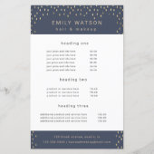 Gold Rain Drops Faux Folie Service en Prijs Flyer (Voorkant)