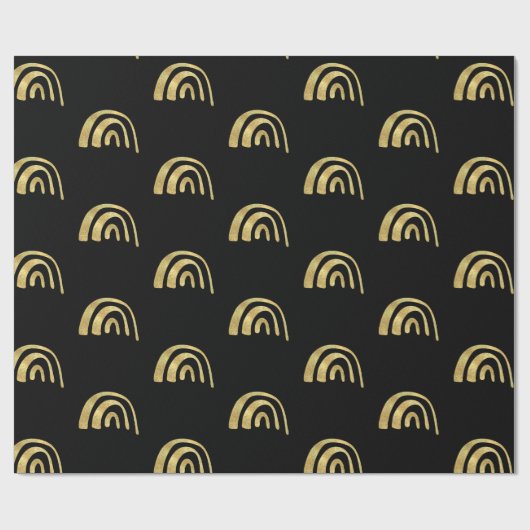 Gold Rainbow and black  Cadeaupapier (Vlak)