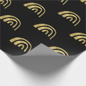 Gold Rainbow and black  Cadeaupapier (Hoek)