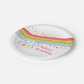 Gold Rainbow Art Party Birthday Papieren Bordje (Gekanteld)