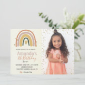 Gold Rainbow Boho - uitnodiging op zaterdag met fo (Staand voorkant)