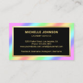 Gold Rainbow Steam Iron Laundry Ironry Service Visitekaartje (Achterkant)