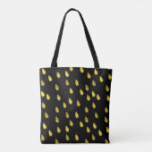 Gold Raindrop Rainy Day Patroon Tote Bag (Achterkant)