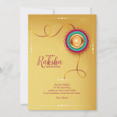 Gold Raksha Bandhan Wenskaart (Voorkant)