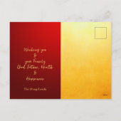 Gold Ram Sheep Lunar New Year Greeting in Chinese Feestdagenkaart (Achterkant)