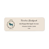 Gold Ram Zodiac Sign, in reliëf gemaakt Floral Add Etiket (Voorkant)