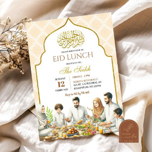 Gold Ramadan Eid Lunch Islam Familie Kaart
