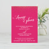 Gold & Raspberry "Verandering van plannen" Kaart (Staand voorkant)