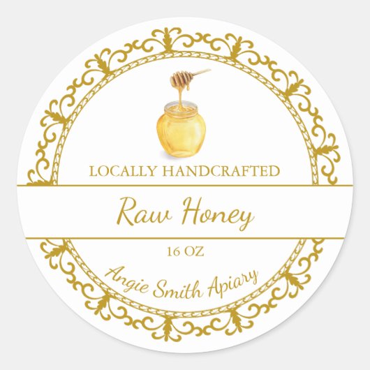  Gold Raw Honey Label (Voorkant)