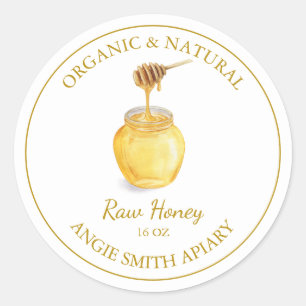 Gold Raw Honey Label   Wit