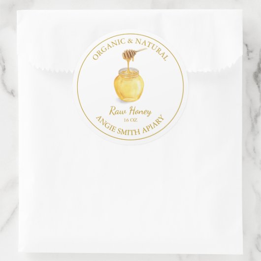 Gold Raw Honey Label | Wit (Tas)