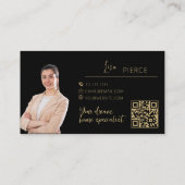 Gold Real Estate Agent Business Cards With QR Code Visitekaartje (Achterkant)