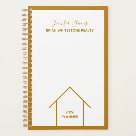 Gold Real Estate Company Personalized Realtor 2026 Planner (Voorkant)